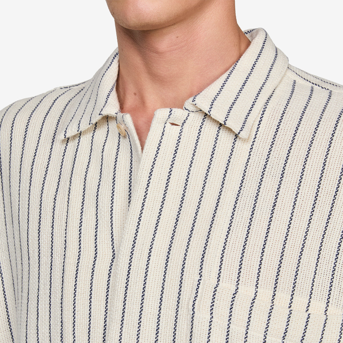 Rumba Shirt Blue Panama Stripe Shirts