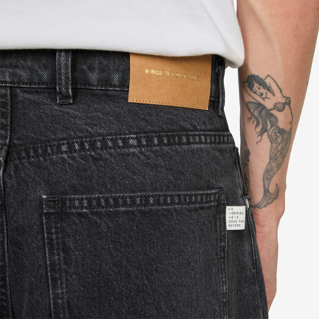 Duma Pleated Denim Jeans Grey Denim Pants