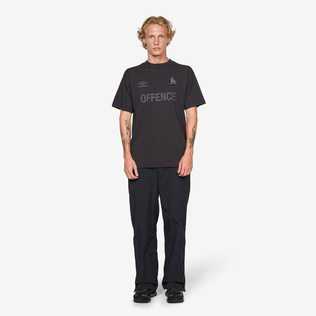 Offence Defence T-Shirt Washed Black Tees