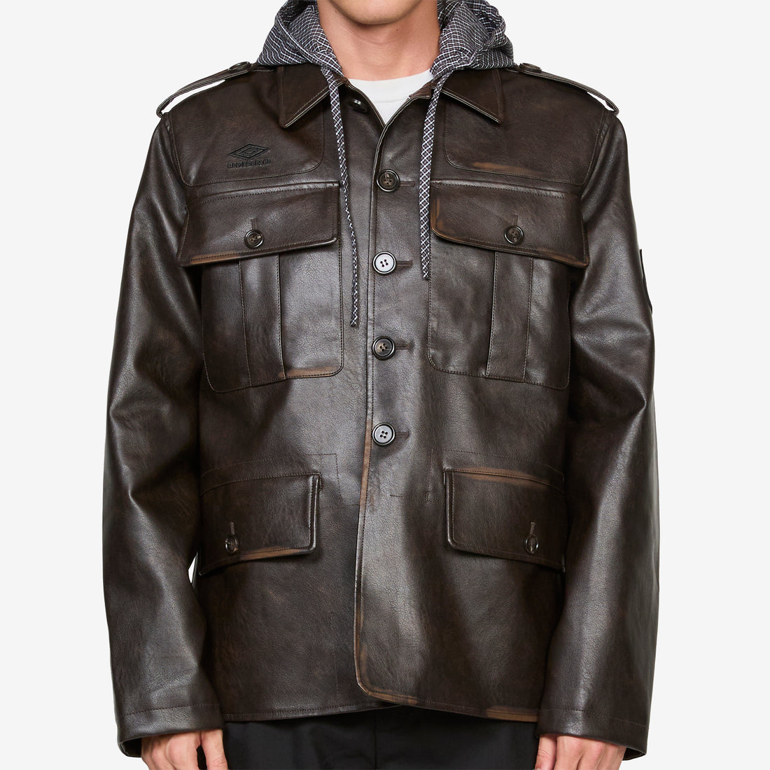 Eco Leather Service Jacket Burnt Brown Jackets