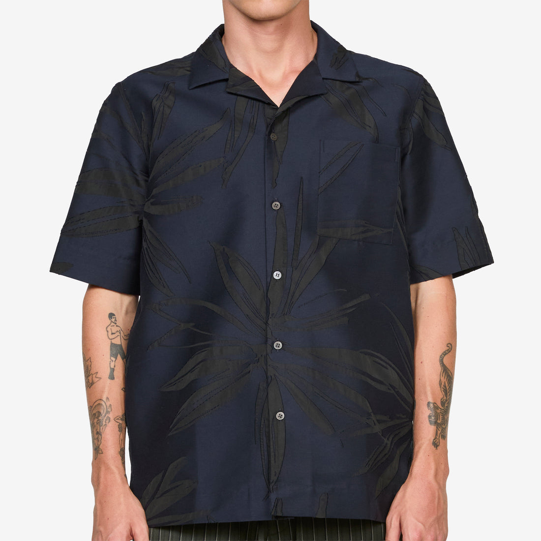 Boxy Applique Shirt Navy Shirts