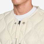 Military W-Zip M65 Liner Short Soft Shell Down Jacket Off White