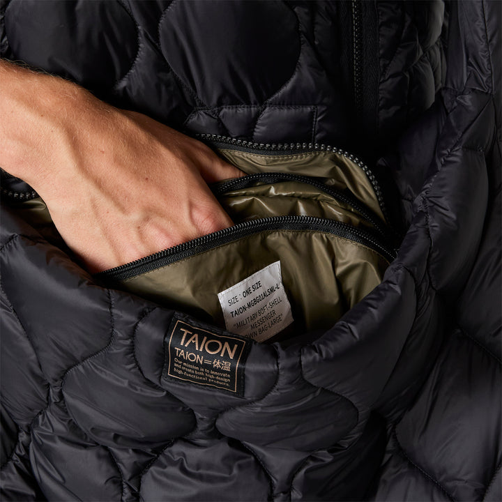 Military Messenger Down Bag (L) Black