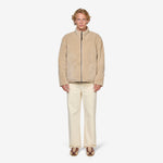 Military Reversible Down Boa Hi Neck Jacket Dark Choco | Beige