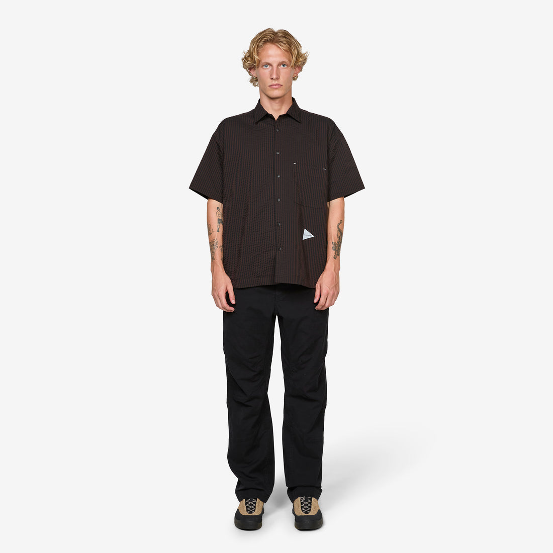 Dry Soft Seersucker SS Shirt Brown Shirts