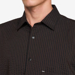 Dry Soft Seersucker SS Shirt Brown