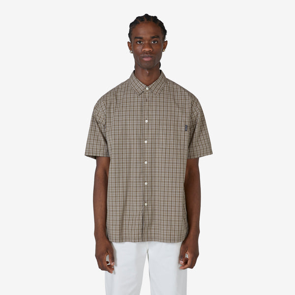 Plaid Short Sleeve Shirt Khaki