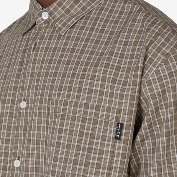 Plaid Short Sleeve Shirt Khaki