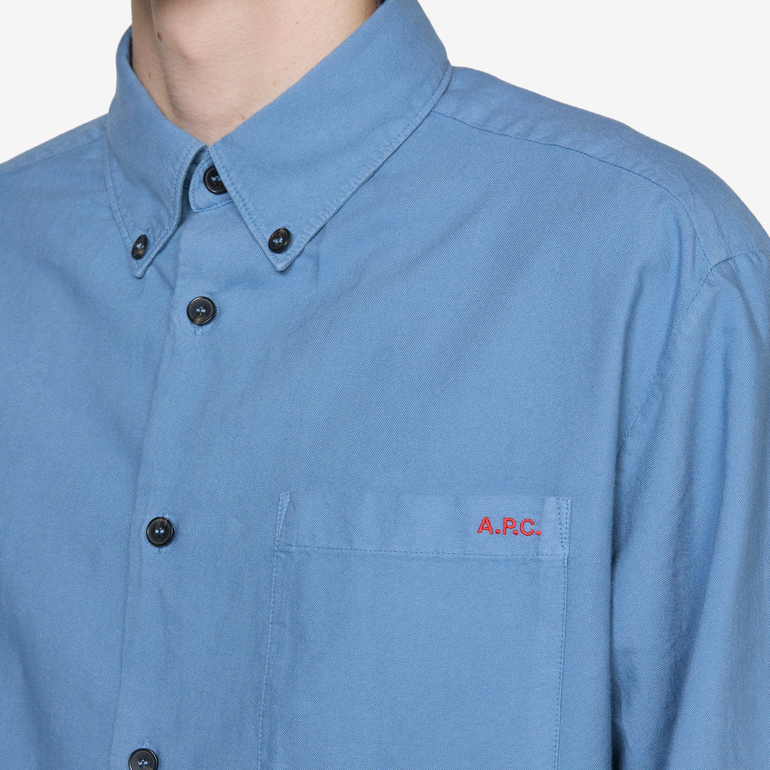 Mateo Logo Shirt Blue Grey Shirts