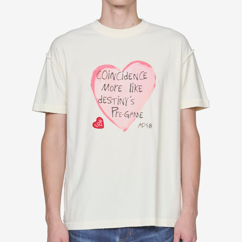 Heart Message T-Shirt Ecru Tees