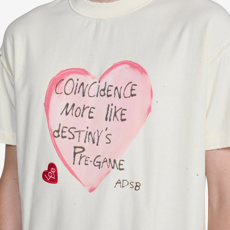 Heart Message T-Shirt Ecru Tees
