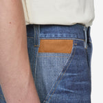 Denim Trompe L'oeil Double Knee Shorts Blue