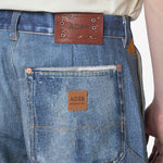 Denim Trompe L'oeil Double Knee Shorts Blue