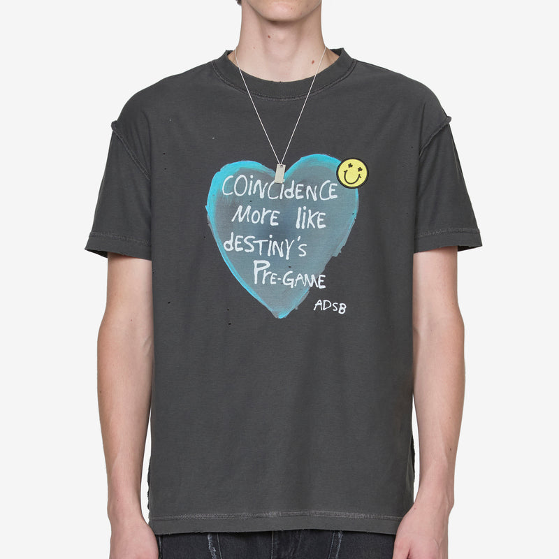 Heart Message T-Shirt Charcoal Grey Tees