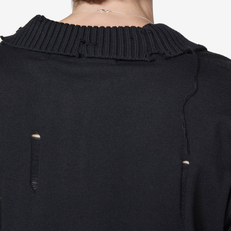 Damaged Polo Sweater Black | Pink Jumpers