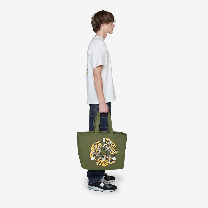 'KENZO VERDY MARKET' Large Reversible Tote Bag Khaki Bags