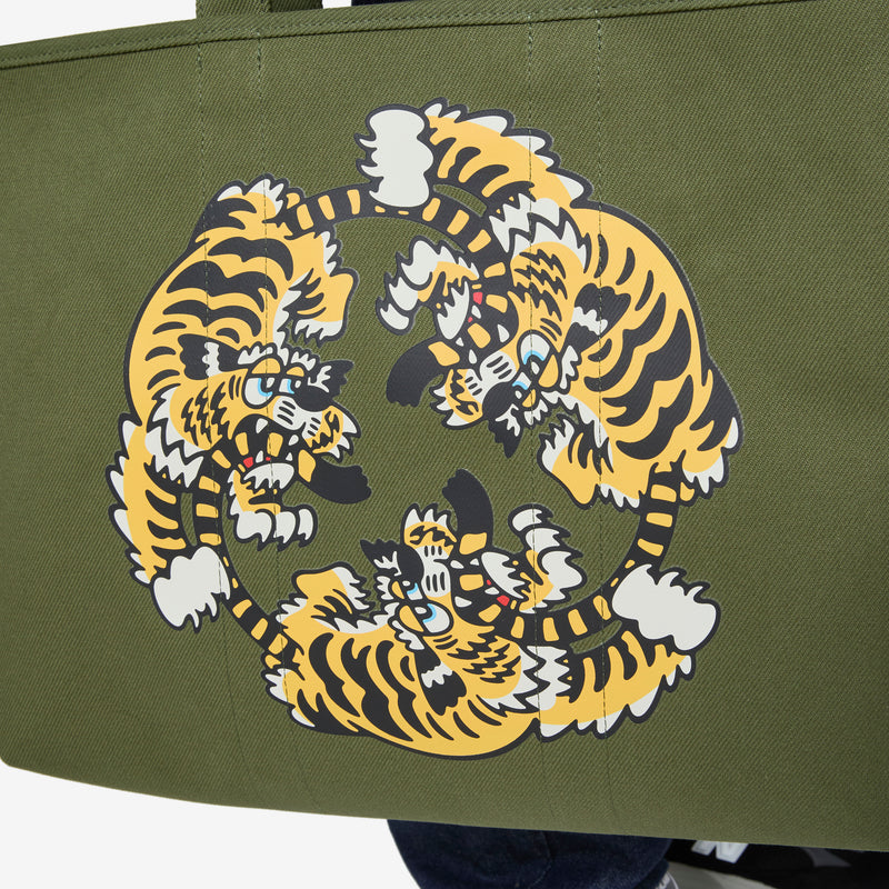'KENZO VERDY MARKET' Large Reversible Tote Bag Khaki Bags