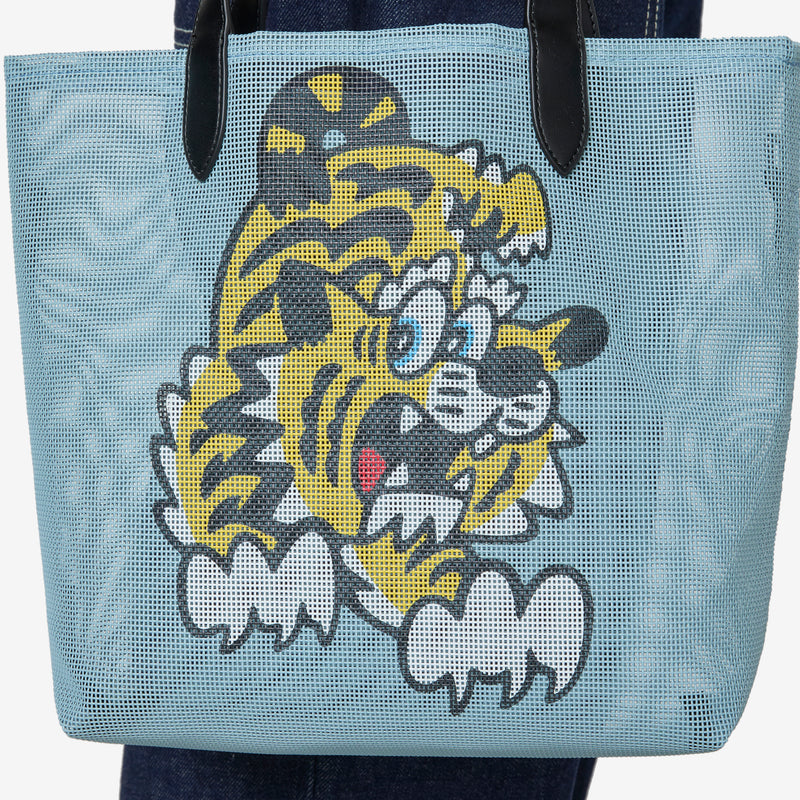 'KENZO PLAY' Small Mesh Tote Bag Turquoise Bags