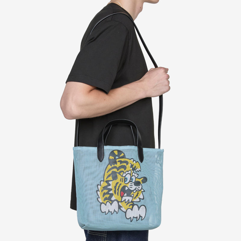 'KENZO PLAY' Small Mesh Tote Bag Turquoise Bags