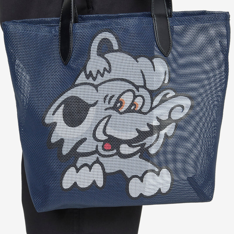 'KENZO PLAY' Small Mesh Tote Bag Navy Blue Bags