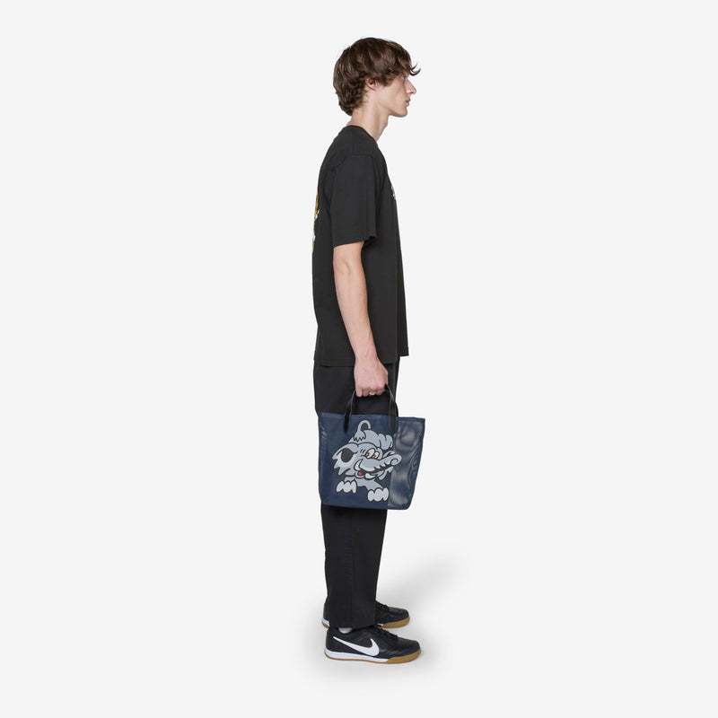 'KENZO PLAY' Small Mesh Tote Bag Navy Blue Bags