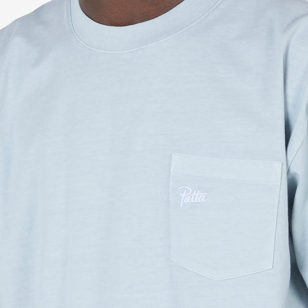 Basic Washed Pocket T-Shirt Pearl Blue