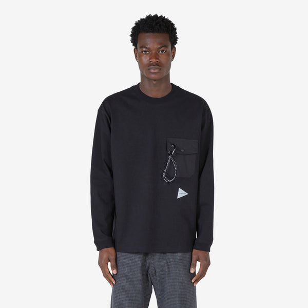 Heavy Cotton Pocket Longsleeve T-Shirt Black