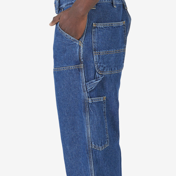 Double Knee Pant Blue Stone Washed