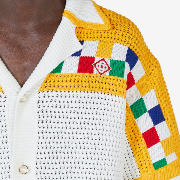 Faux Crochet Shirt White | Multi
