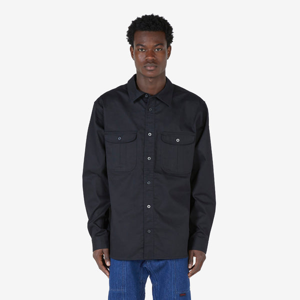 Tanglin Woven Skate Button-Up Longsleeve Top Black