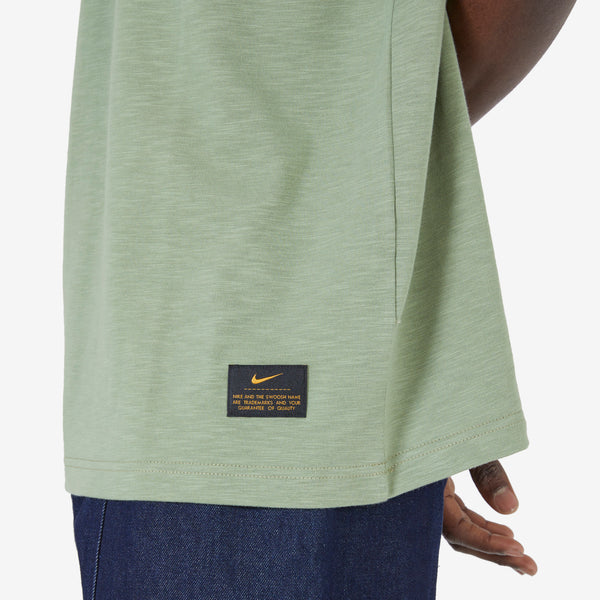 Nike Life Short Sleeve Knit Top Oil Green | Neutral Olive