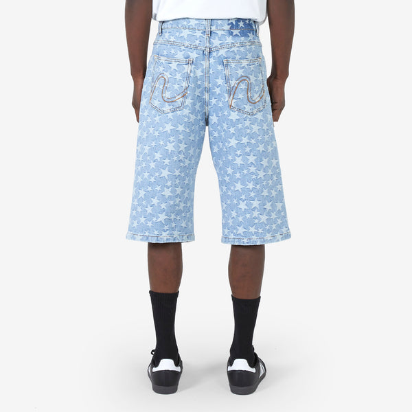 Louis Vuitton Flocked Monogram Denim Mini Shorts