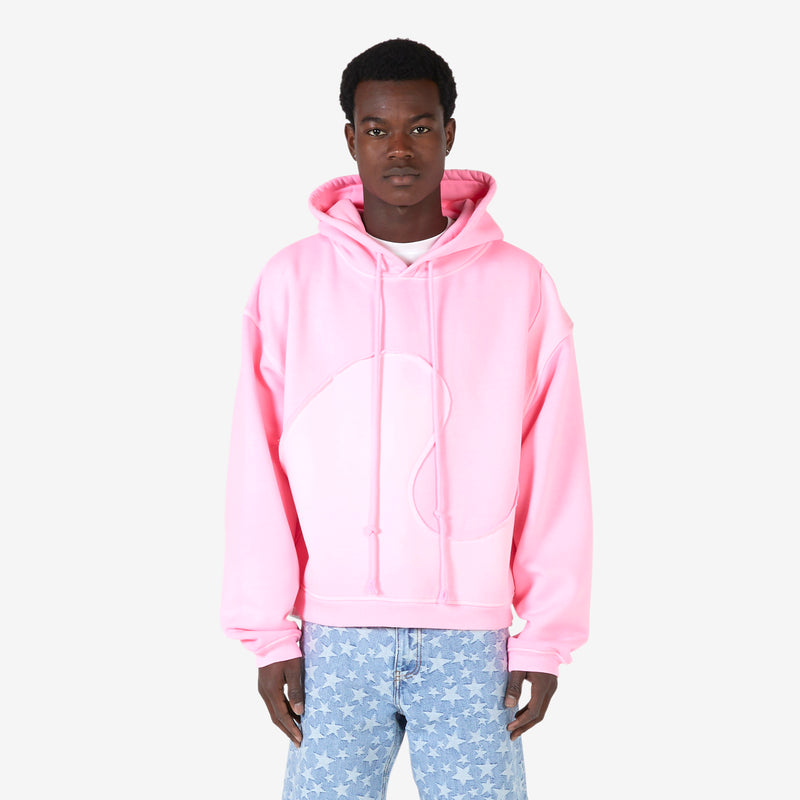 Unisex Swirl Fleece Hoodie Pink