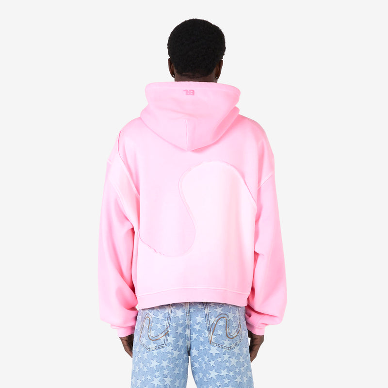 Unisex Swirl Fleece Hoodie Pink
