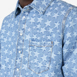 Denim Jacquard Overshirt Light Blue