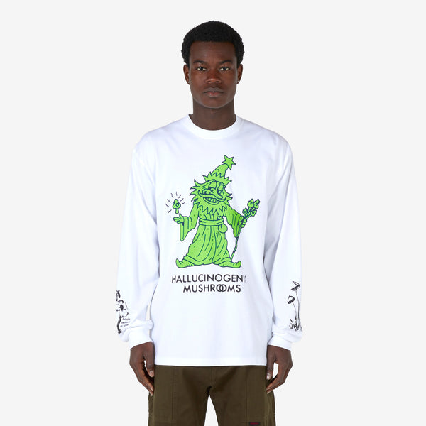 Hallucinogenic Wiz Longsleeve T-Shirt White
