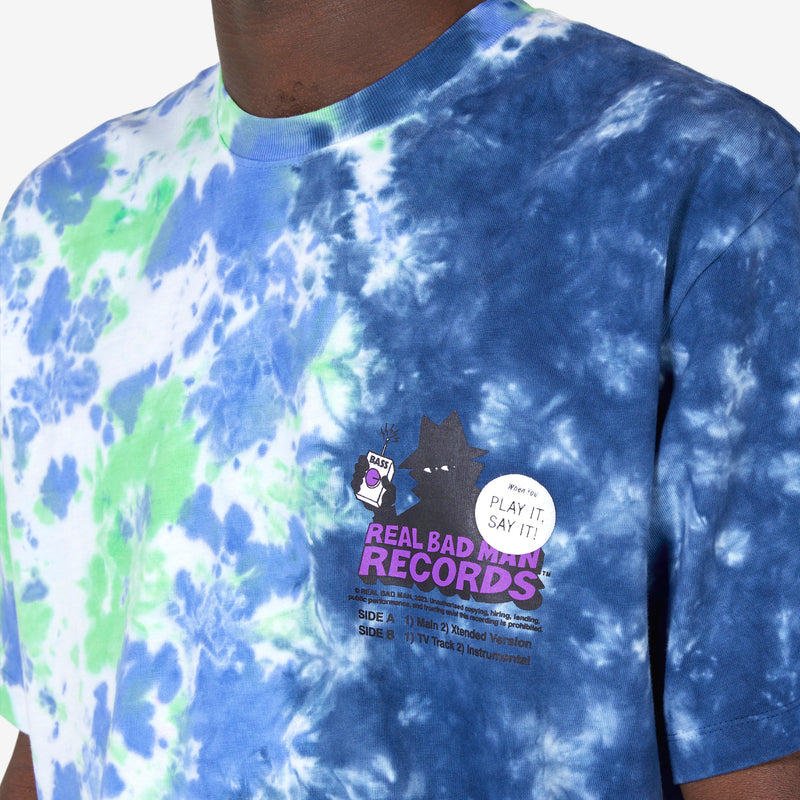 RBM Records Short Sleeve T-Shirt Blue Tie Dye