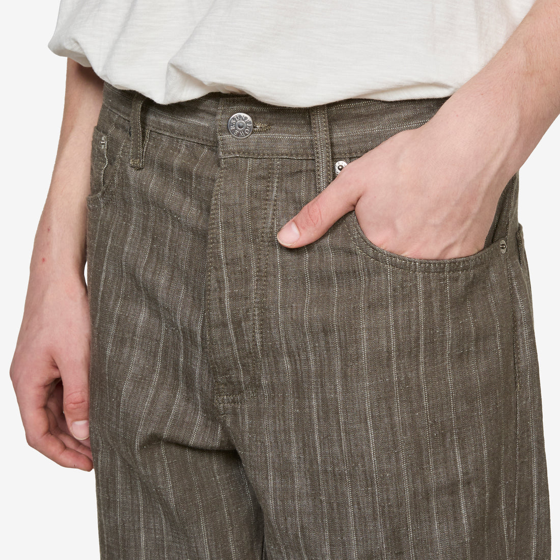 Wide Twist Jeans Stripe Khaki Pants