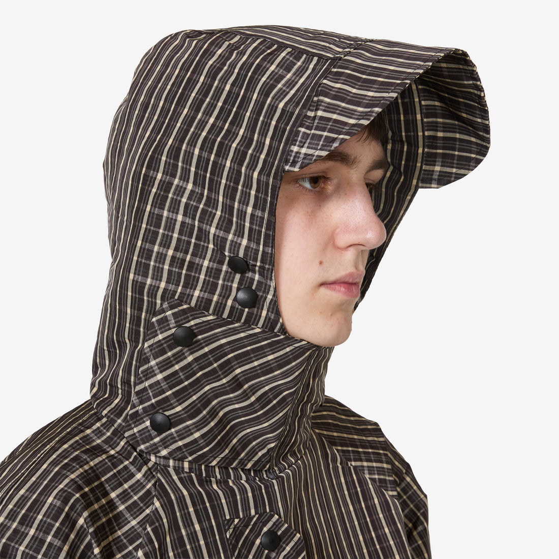 Check Smock Anorak Beige | Dark Brown Jackets