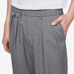 2 Pleats Anywhere(wear) Pants Seersucker Plaid Grey