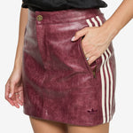 Pleather Mini Skirt Maroon