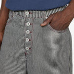 Loose Cut Jeans Black Hickory Stripe