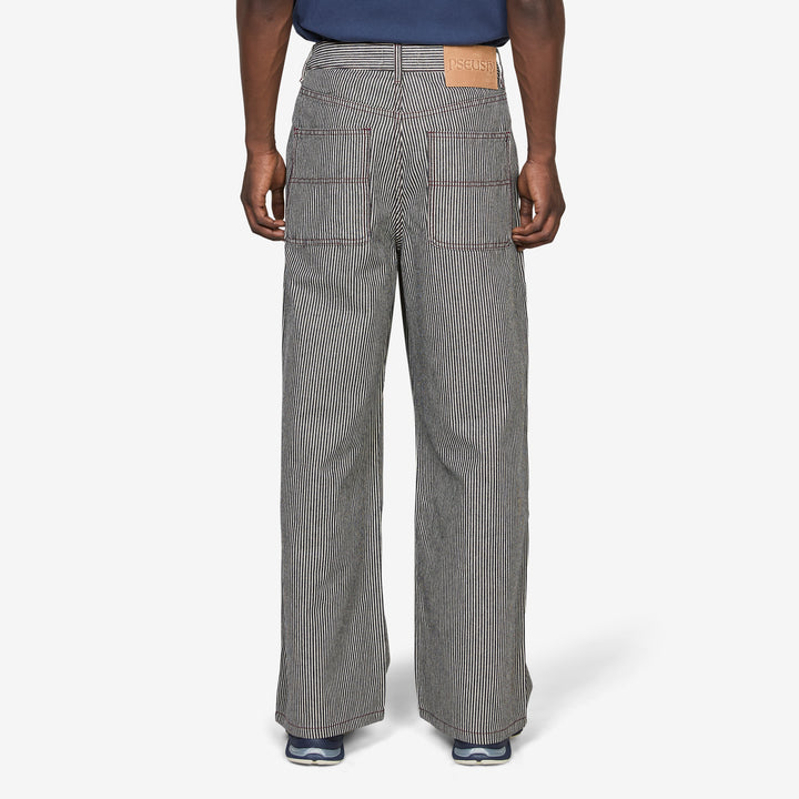 Loose Cut Jeans Black Hickory Stripe