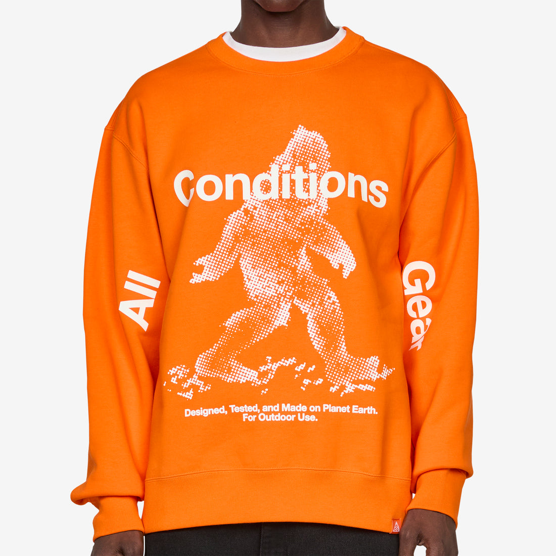 ACG 'Tuff Fleece' Therma-FIT Pullover Crew-Neck Sweatshirt Safety Orange Shirts