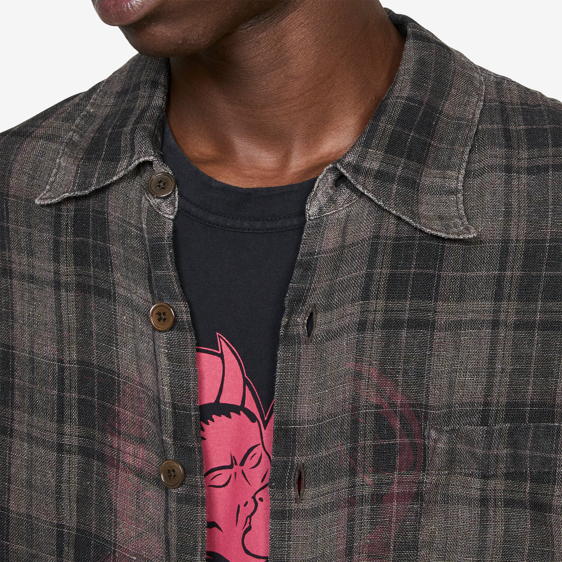 Above Shirt Penumbra Check Sheercoat Linen Shirts