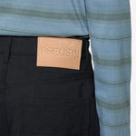 Loose Cut Jeans Black Rinse Wash Linen Canvas