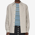Linen Work Shirt Grey Stripe