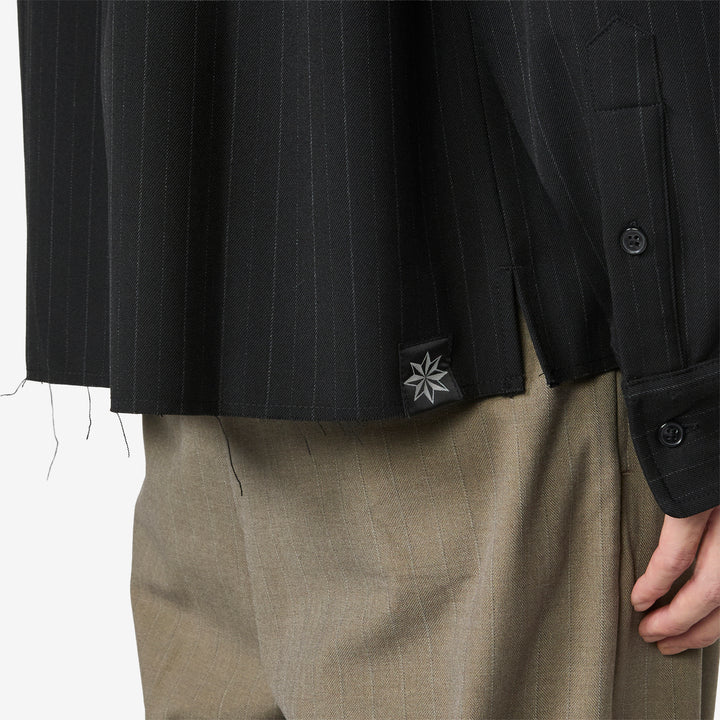 Hold Longsleeve Shirt Black Pinstripe