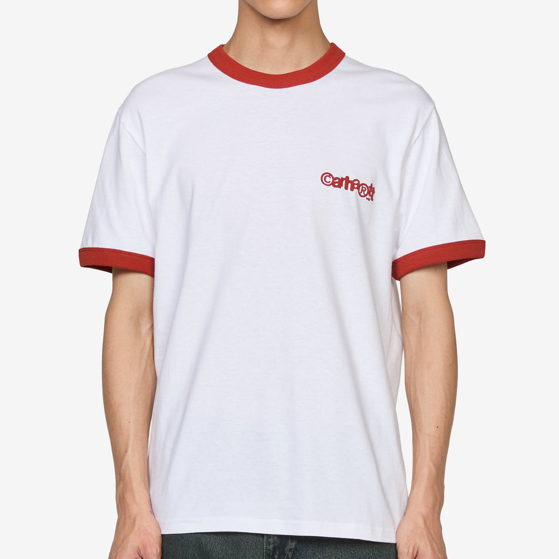 Ringer T-Shirt White | Red Tees