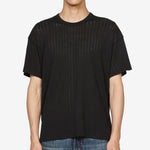 Ornament T-Shirt Black Lace Stripe